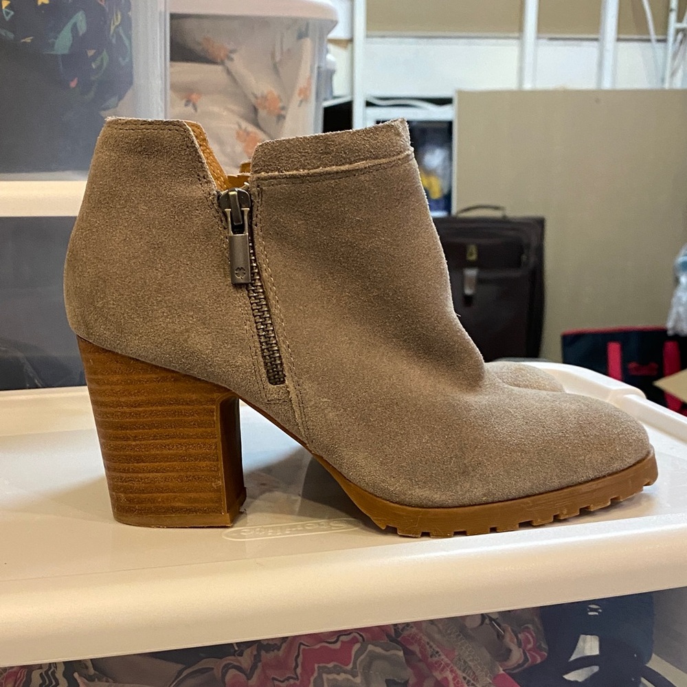 Lucky Brand Light Brown Suede Ankle Booties